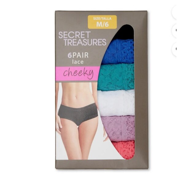 Secret Treasures Cheeky Lace Panties Set M/6 Multicolor 6-Pair - Picture 1 of 5
